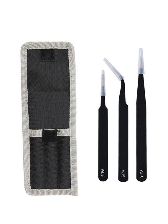 alis 3 in 1 satinless steel tweezer set powder coated (powder coated 3 pcs) - 18308177 - Zoom Image - 0