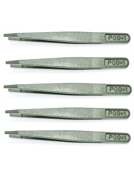 alis black plastic esd tweezers for laboratory, jewellery making working with delicate electronic parts set of 10pcs - 18308182 - Zoom Image - 0