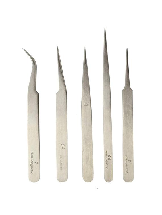 alis stainless steel non-magnetic tweezer tool - set of 5 pieces - 18308190 - Zoom Image - 0