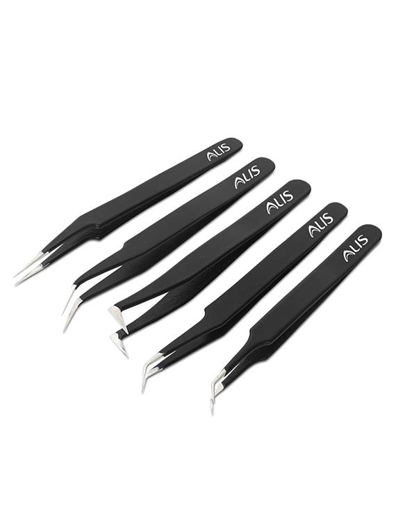 alis 5 pcs esd professional precision non-magnetic stainless steel combo kit | anti-static professional tweezers set - 18308194 - Zoom Image - 0