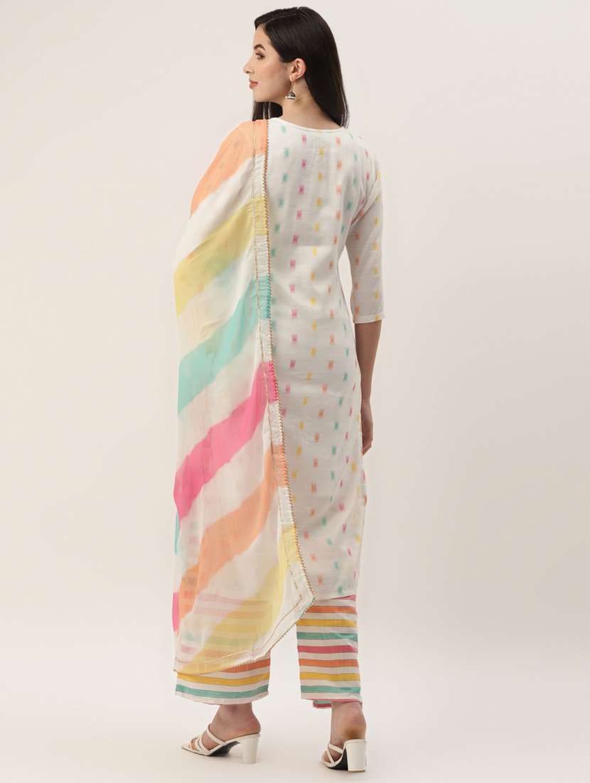 self design kurta palazzo set with dupatta - 18308822 - Standard Image - 3