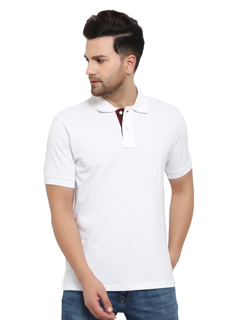 white solid polo t-shirt - 18308892 - Zoom Image - 0