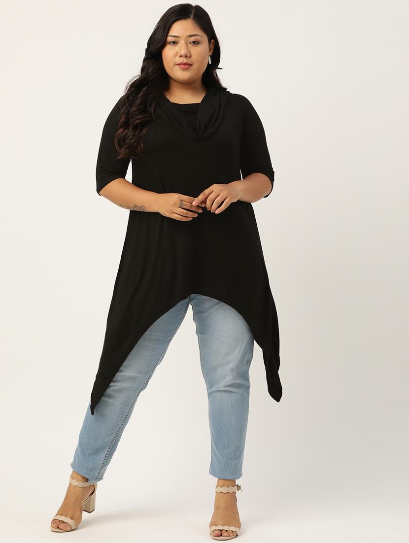 black solid asymmetric top - 18308959 -  Zoom Image - 0