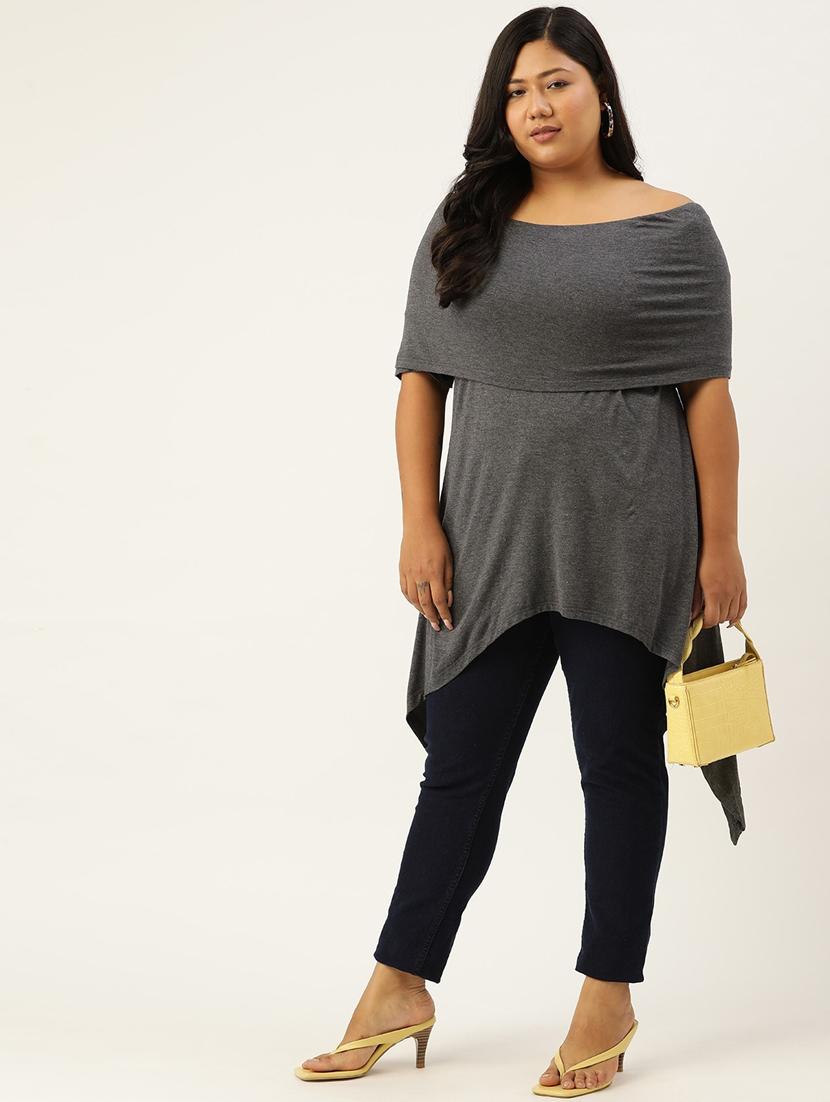 grey solid asymmetric top - 18308960 - Standard Image - 3