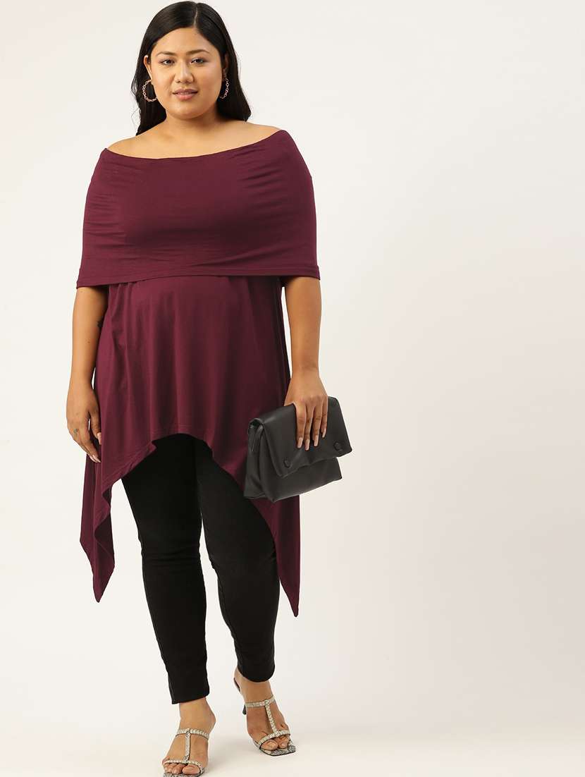 purple solid asymmetric top - 18308964 -  Standard Image - 3