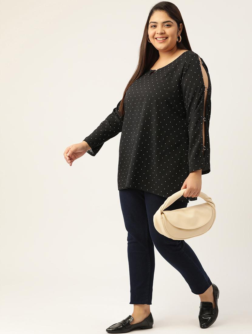 black polka dots regular top - 18308978 - Standard Image - 3