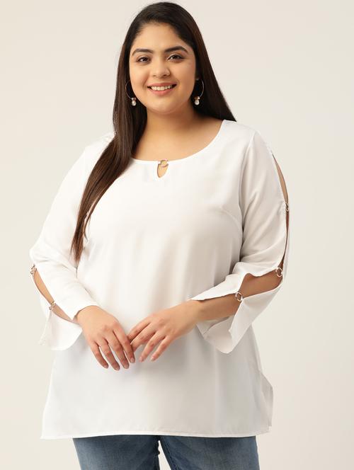 white solid regular top - 18308981 -  Standard Image - 0