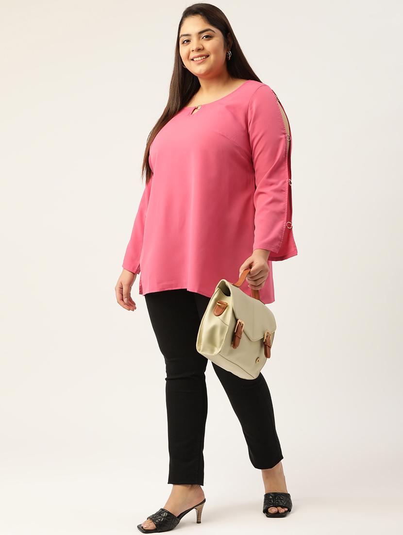 pink solid regular top - 18308982 - Standard Image - 3
