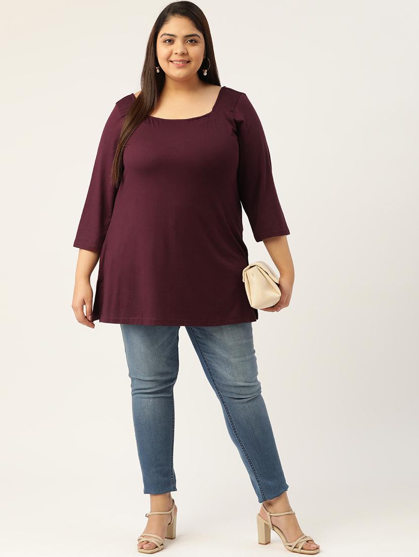 purple solid plus top - 18309006 - Standard Image - 3