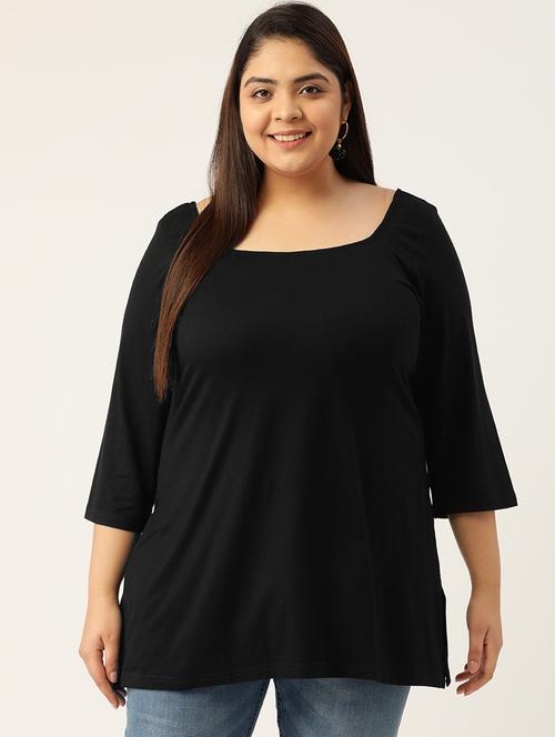 black solid plus top - 18309008 - Standard Image - 0
