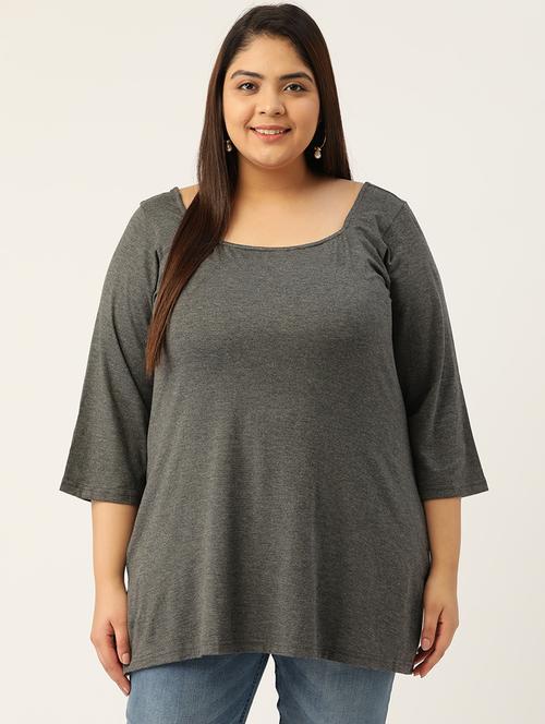 grey solid plus top - 18309012 -  Standard Image - 0