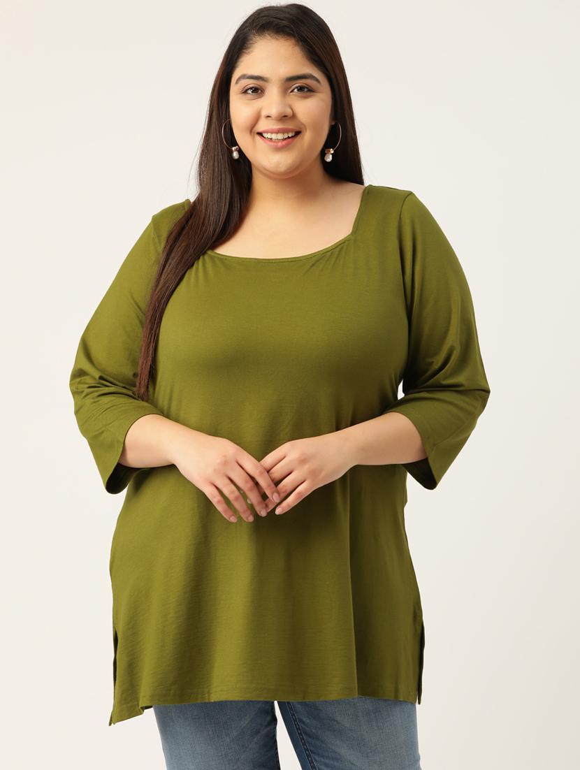 olive solid plus top - 18309014 - Zoom Image - 0