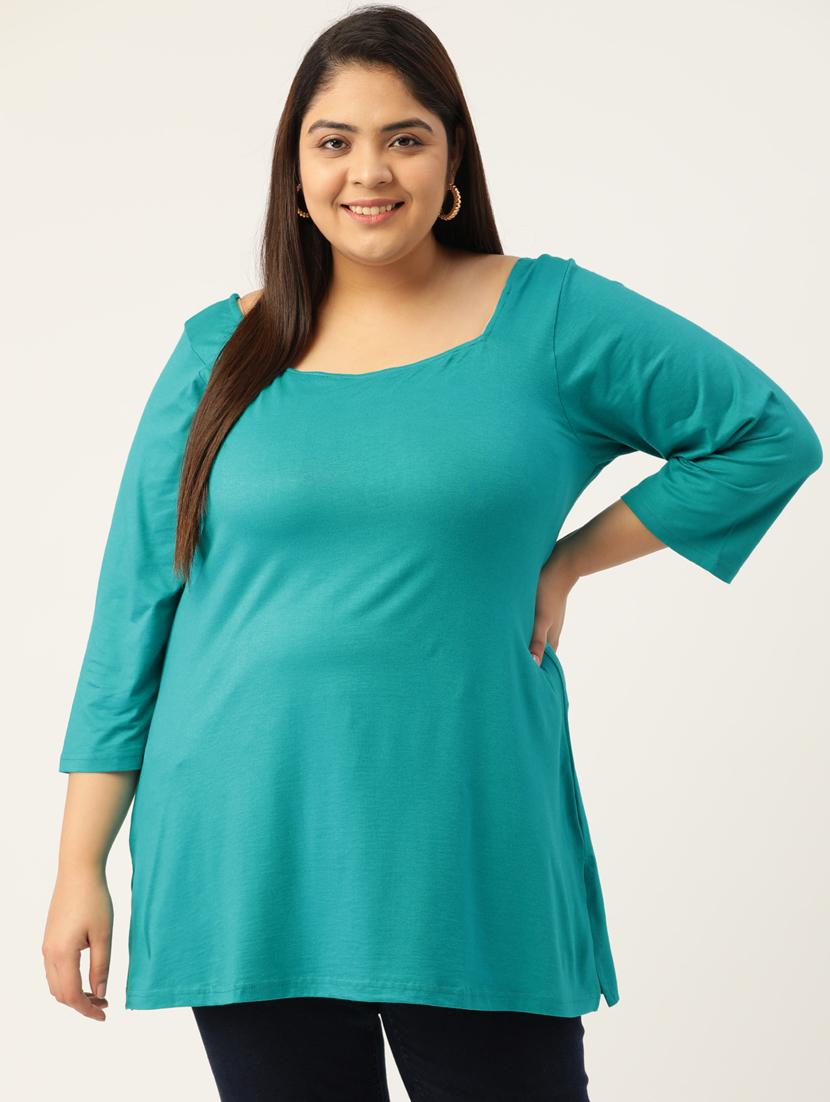 blue solid regular top - 18309016 -  Zoom Image - 0