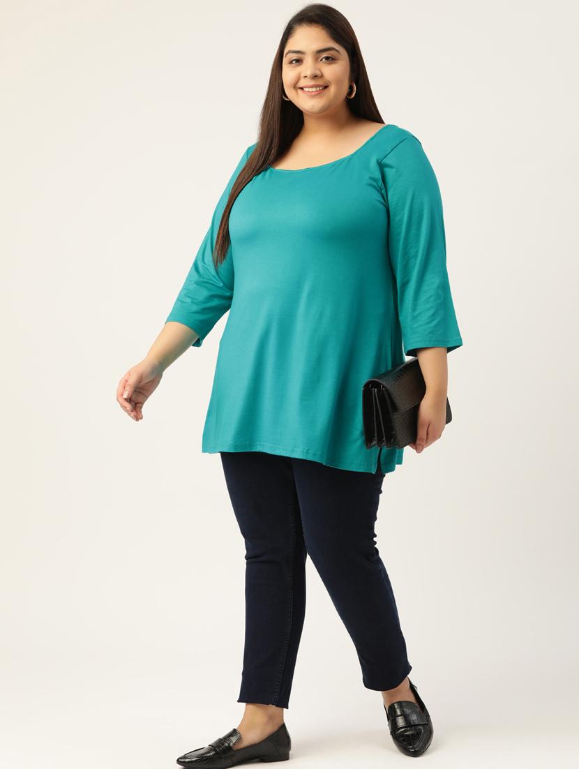 blue solid regular top - 18309016 - Standard Image - 3