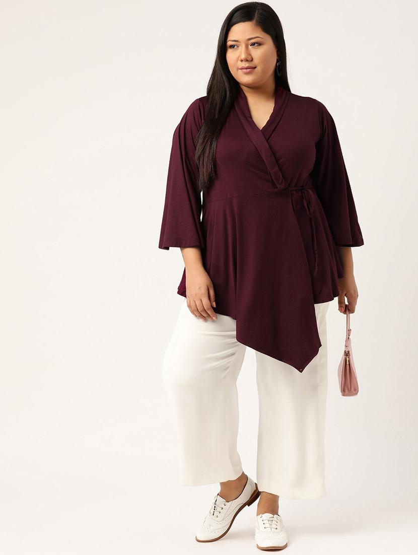 purple solid regular top - 18309050 - Standard Image - 3