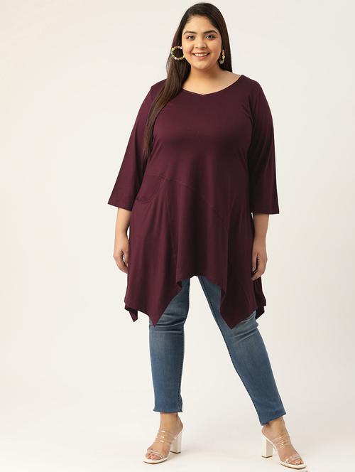 purple solid asymmetric top - 18309052 - Standard Image - 0