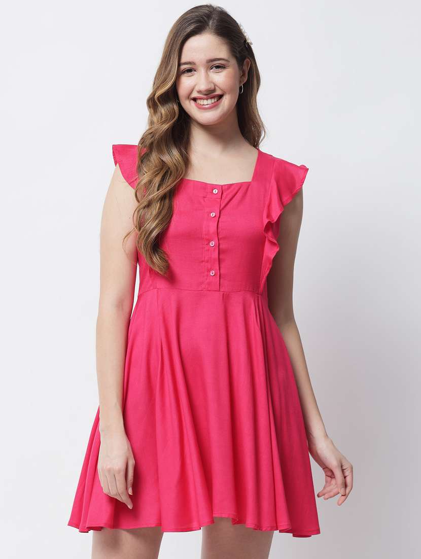 sleeveless solid a-line dress