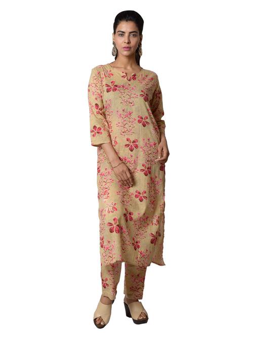 pink cotton kurta pant  set - 18309379 -  Standard Image - 0