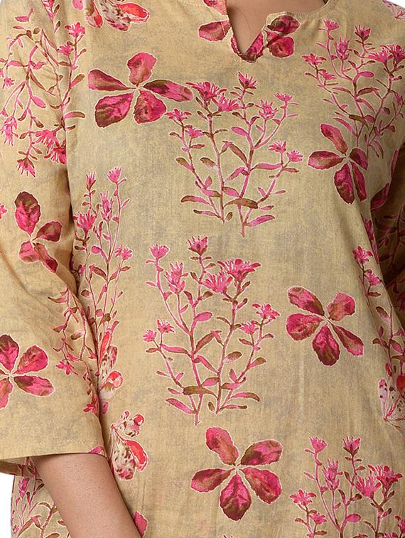 pink cotton kurta pant set - 18309379 - Standard Image - 3