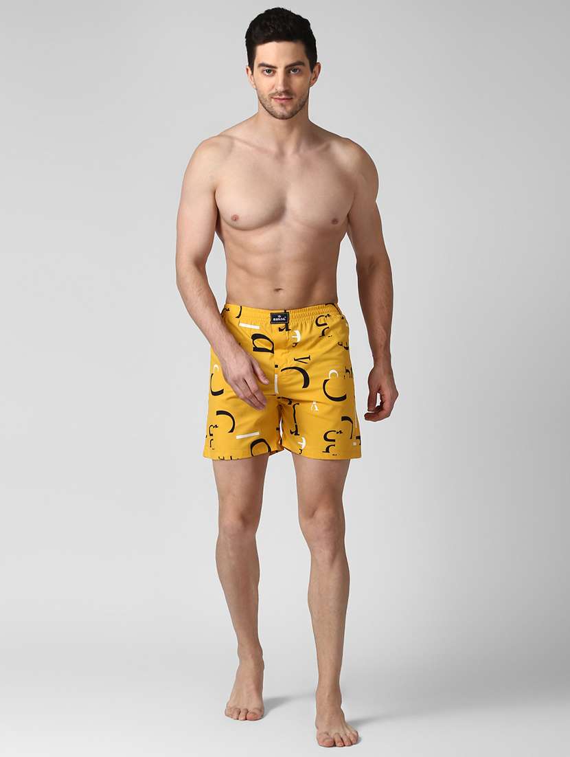 yellow printed boxer - 18309567 - Standard Image - 3