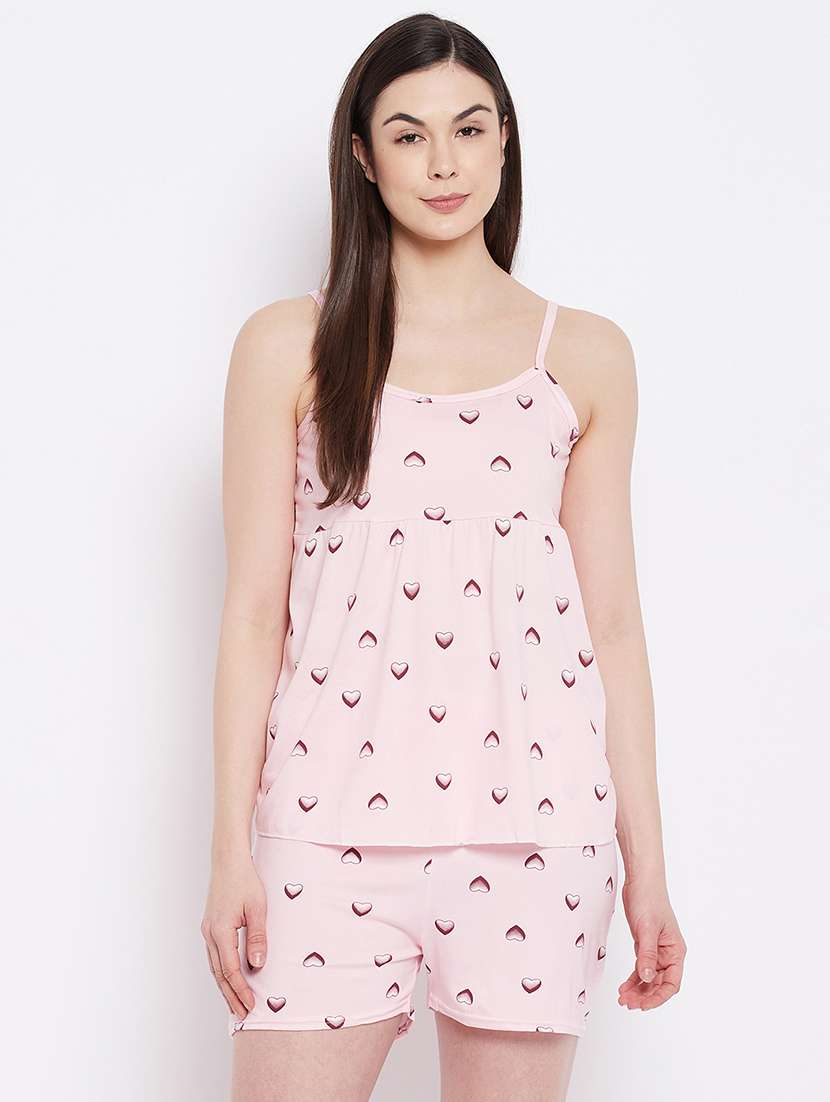 printed nightwear shorts set 