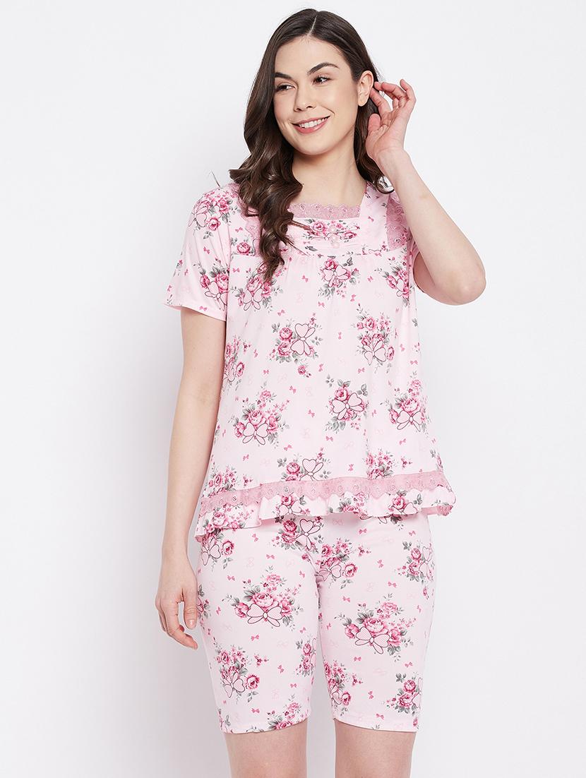 short-sleeved printed capri set  - 18309622 -  Zoom Image - 0
