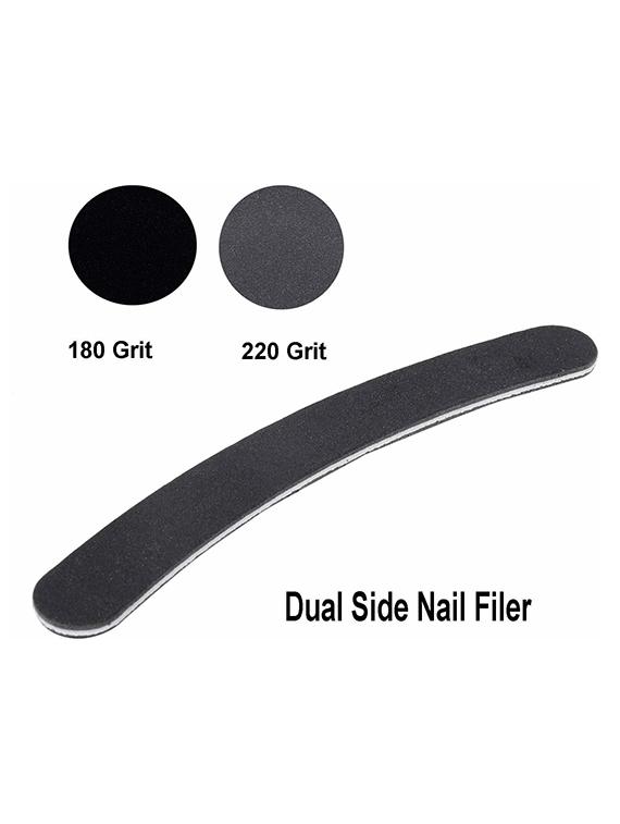 alis nail filer double sided for nail shaper | manicure nail art black colour curved nail file bl nf cvd pack of 6 - 18310223 - Standard Image - 3