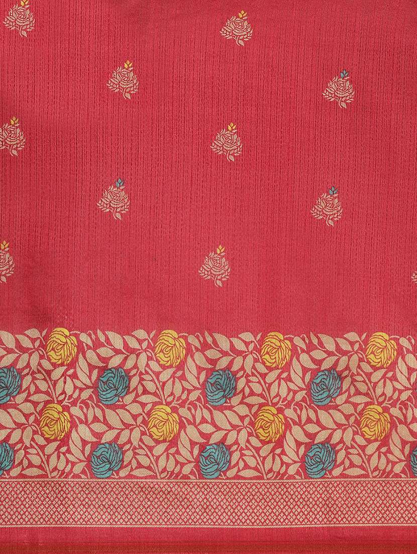 women's floral red colored saree - 18310268 -  Standard Image - 5