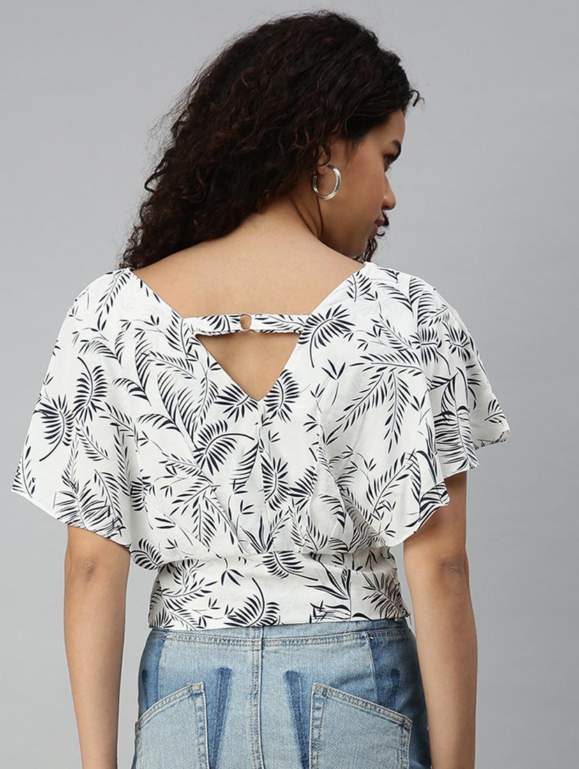 women's ruffle v neck top - 18310412 - Standard Image - 3