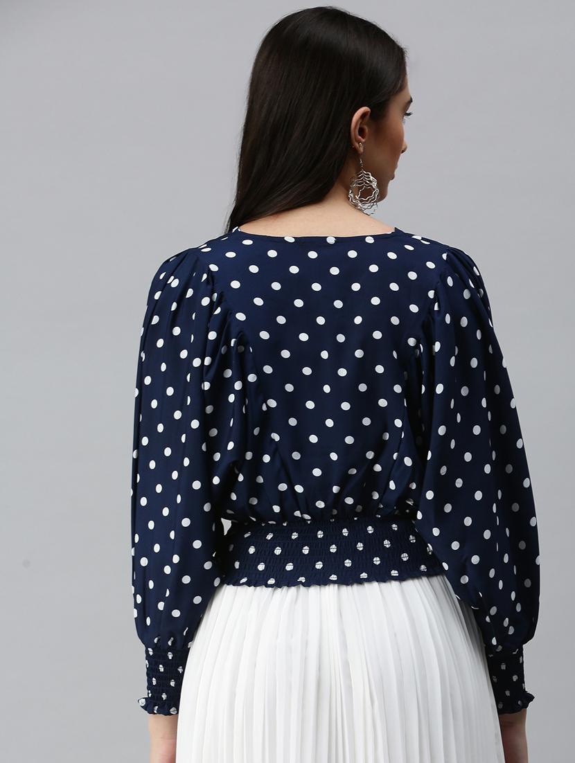 women's blouson v neck top - 18310421 - Standard Image - 3