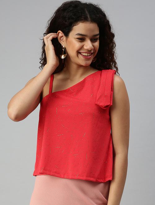 women's straight single shoulder top - 18310423 -  Standard Image - 0