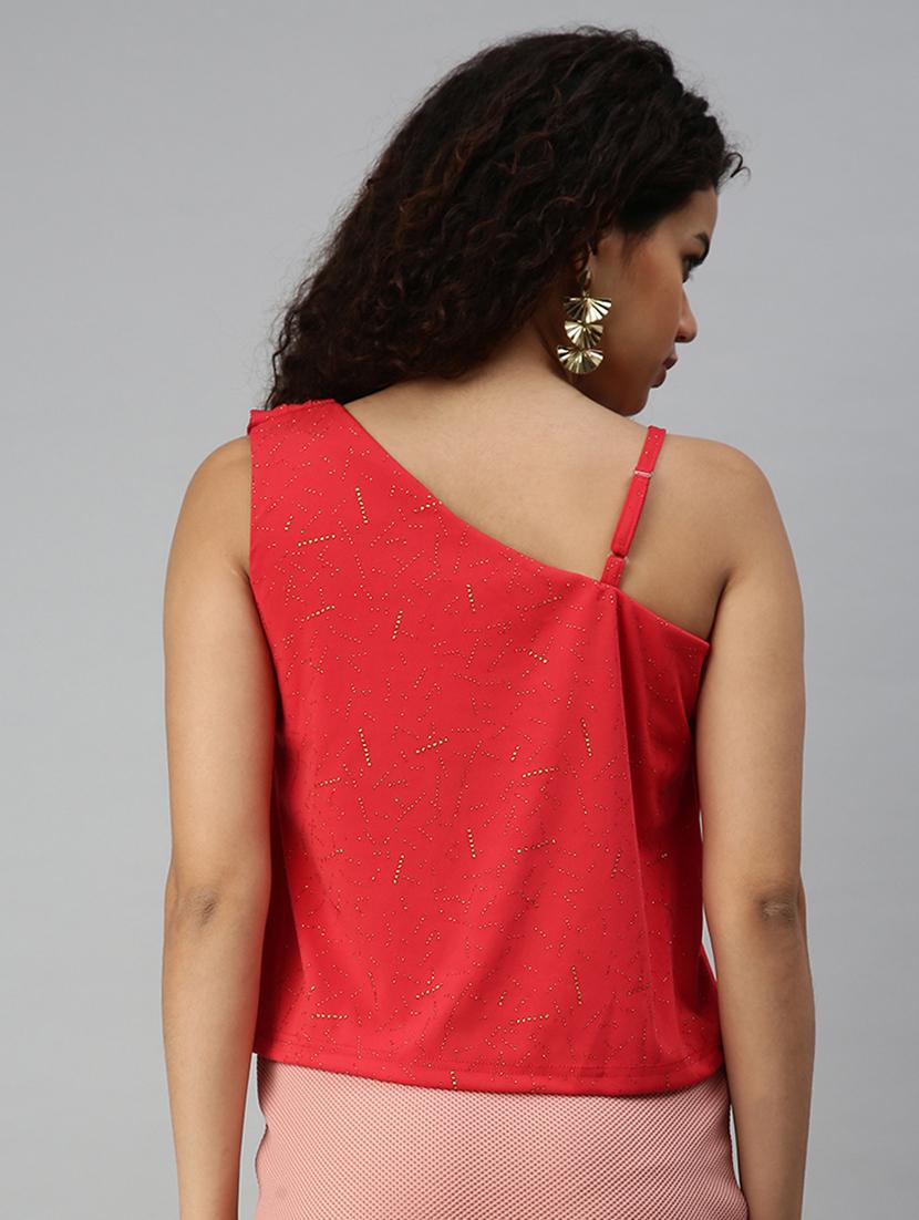 women's straight single shoulder top - 18310423 - Standard Image - 3