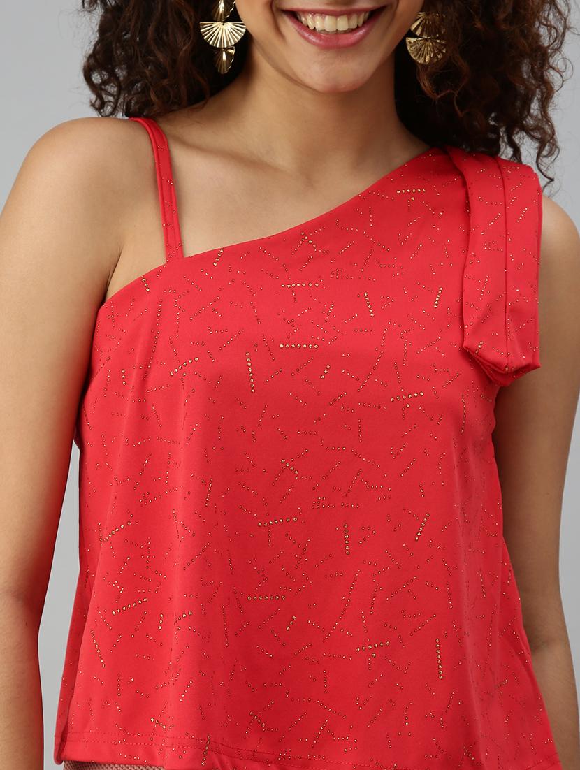 women's straight single shoulder top - 18310423 - Standard Image - 5
