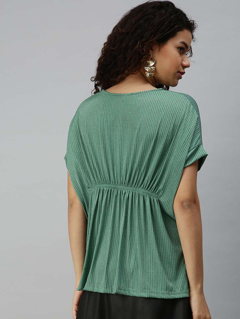 women's peplum round neck top - 18310427 - Standard Image - 3