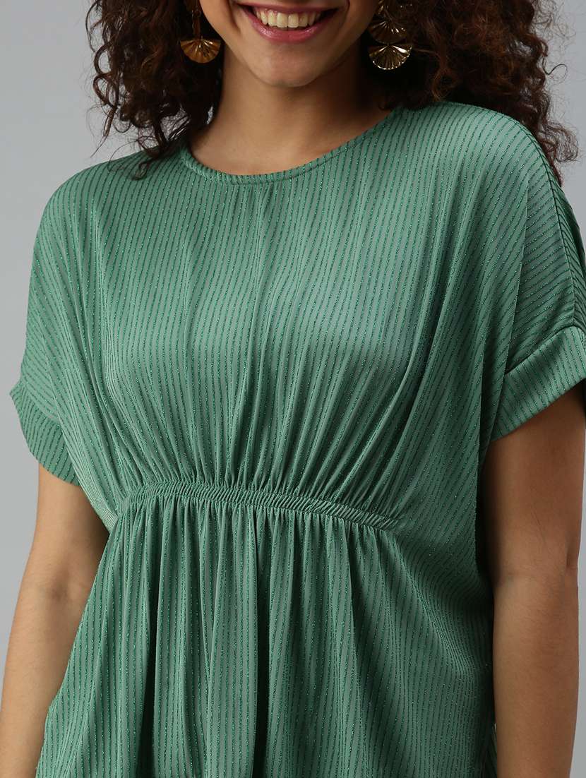 women's peplum round neck top - 18310427 - Standard Image - 5