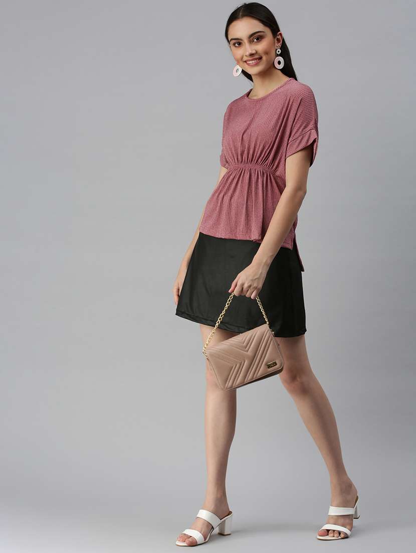 women's straight round neck top - 18310428 - Standard Image - 3