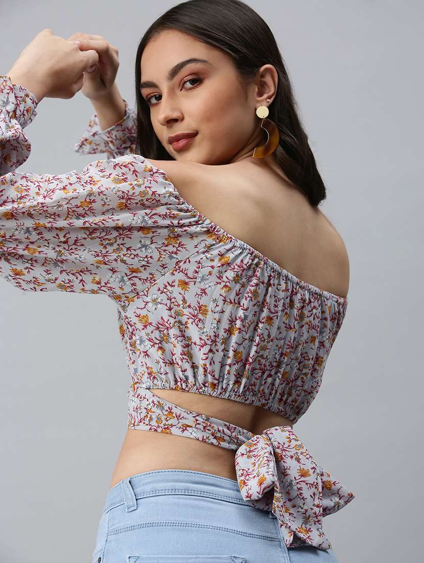 women's crop off shoulder top - 18310480 - Standard Image - 3