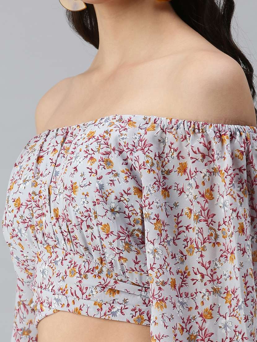 women's crop off shoulder top - 18310480 - Standard Image - 5