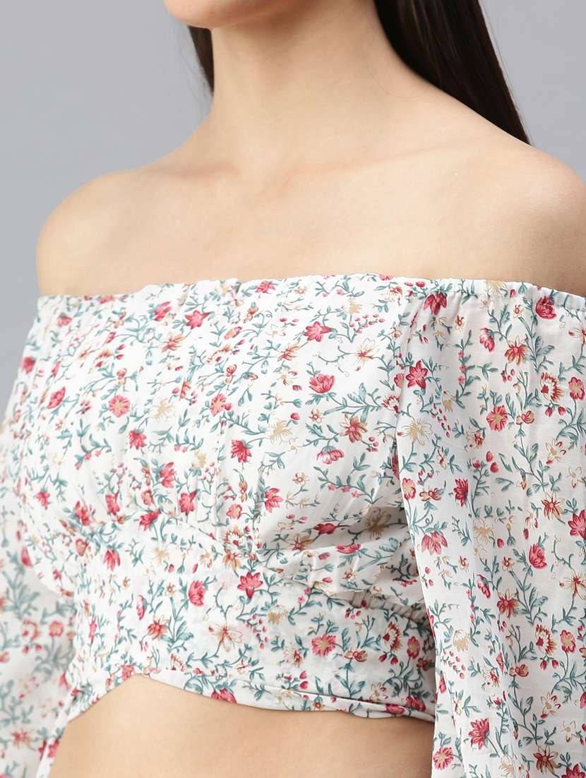 women's crop off shoulder top - 18310483 - Standard Image - 5