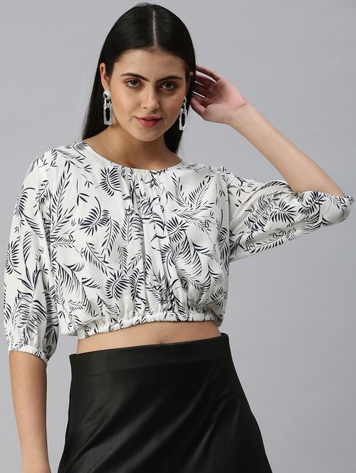 women's blouson round neck top - 18310494 -  Standard Image - 0