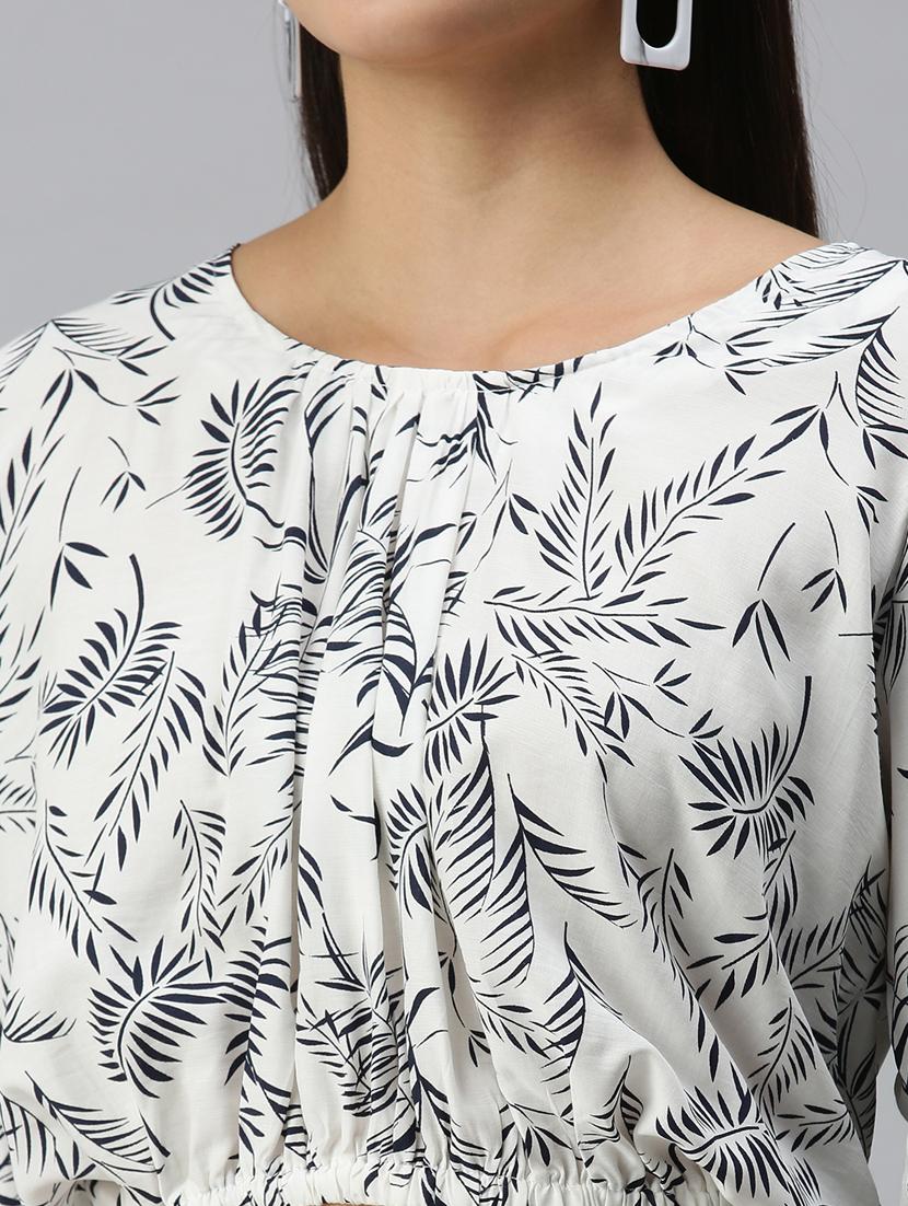 women's blouson round neck top - 18310494 - Standard Image - 5