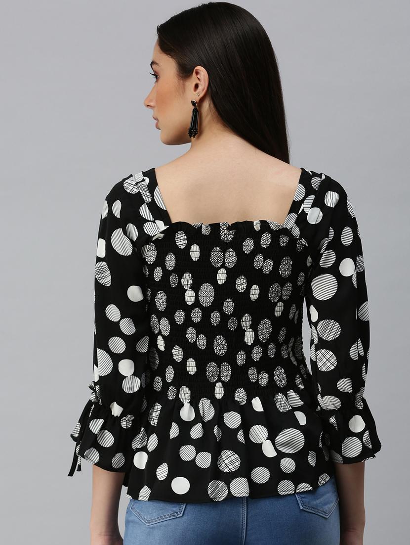 women's ruffle square neck top - 18310505 - Standard Image - 3