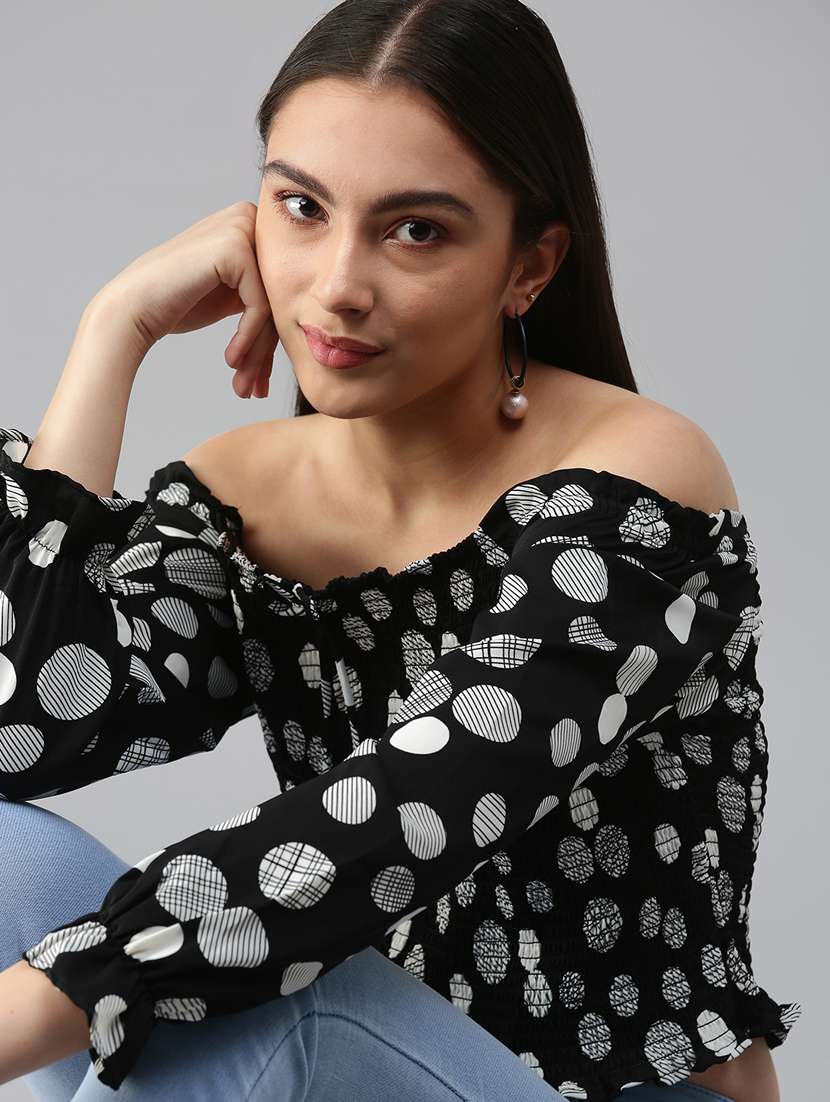 women's printed off shoulder top - 18310520 -  Standard Image - 3
