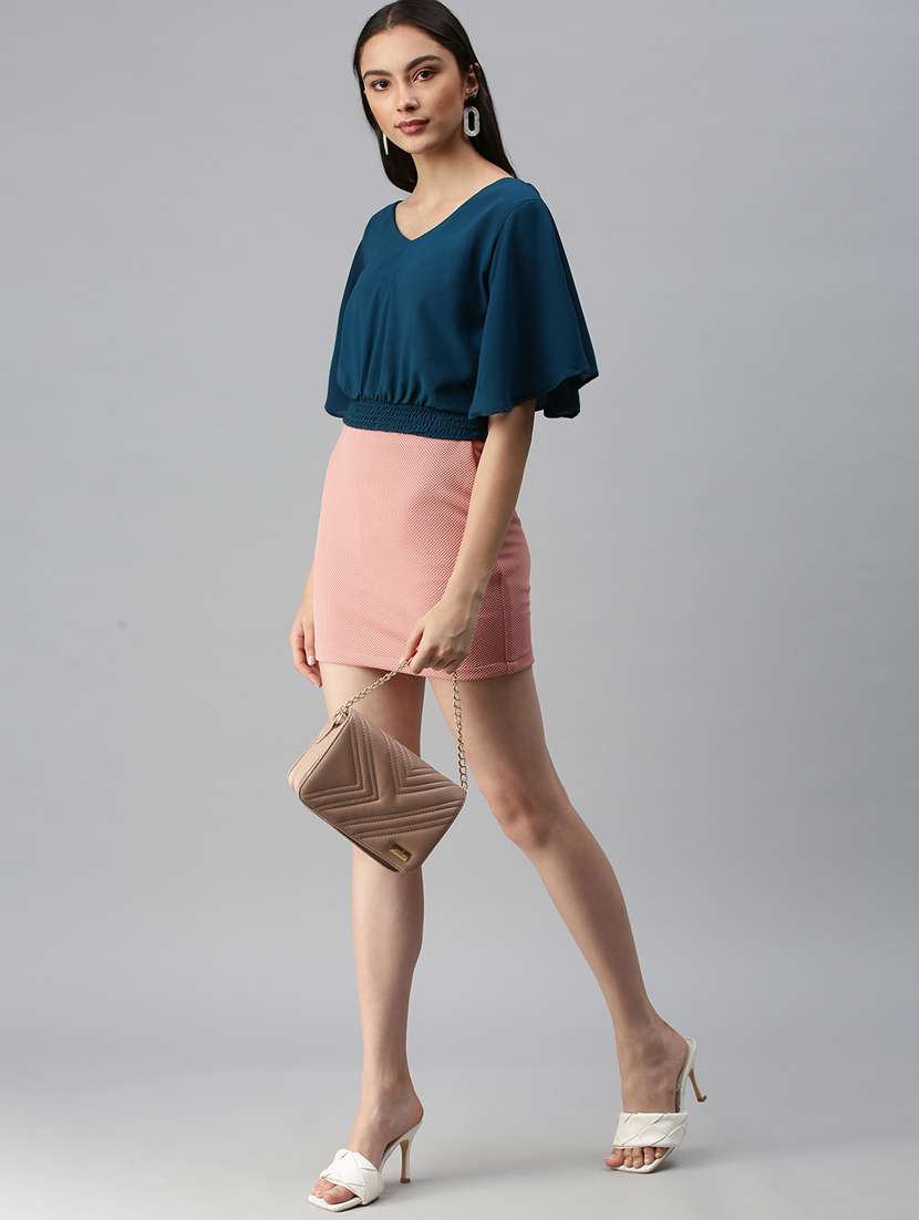 women's blouson v neck top - 18310530 -  Standard Image - 3