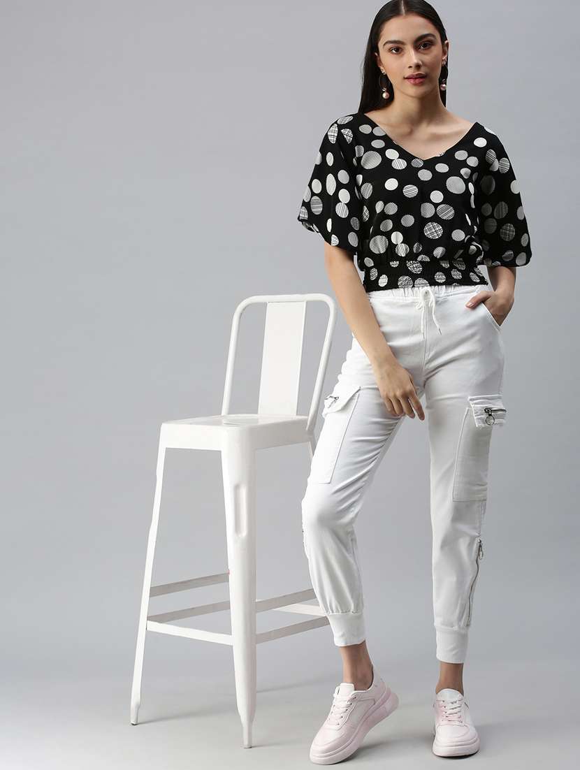 women's blouson v neck top - 18310558 -  Standard Image - 3