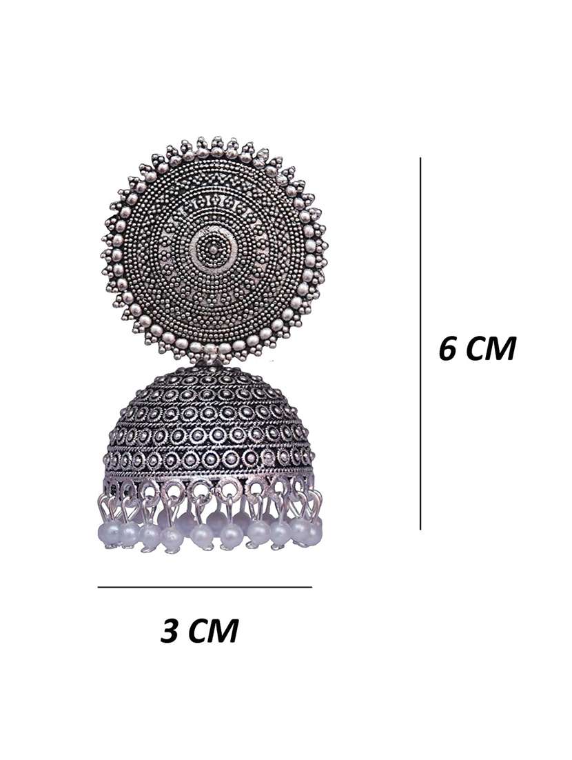 Silver Graceful Delightful Jhumka Earrings