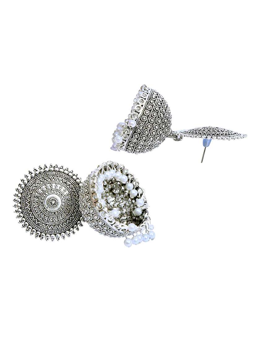 Silver Graceful Delightful Jhumka Earrings