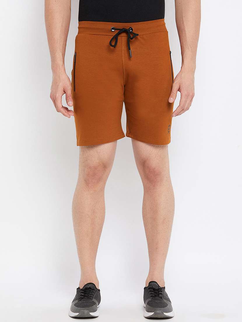brown solid blend short
