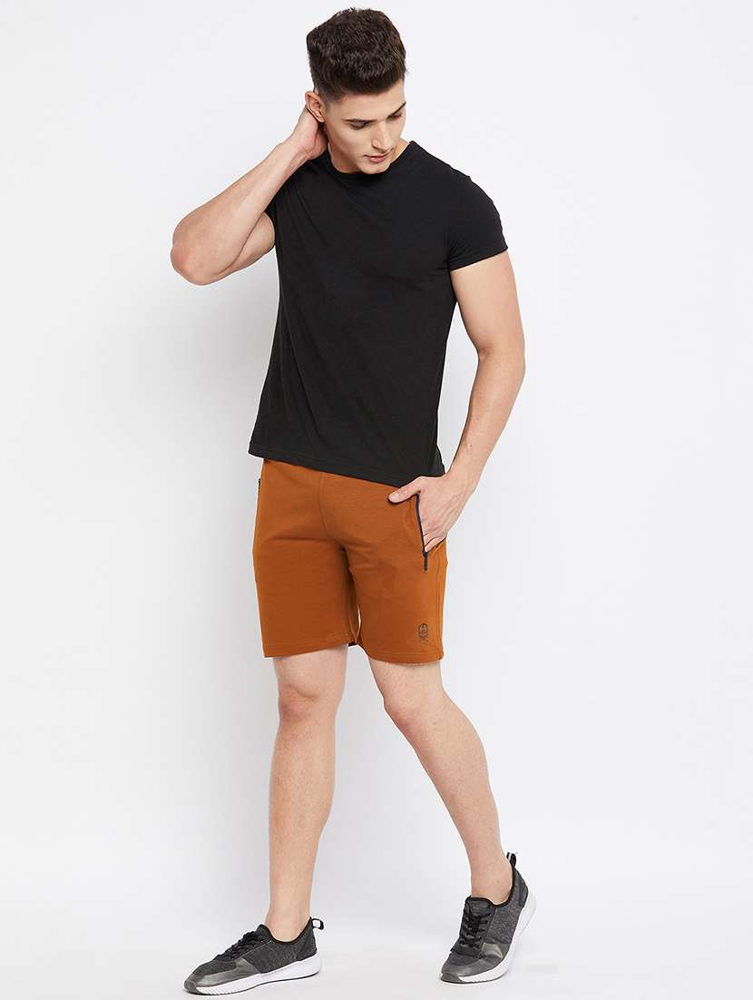 brown solid blend short - 18312054 -  Standard Image - 3