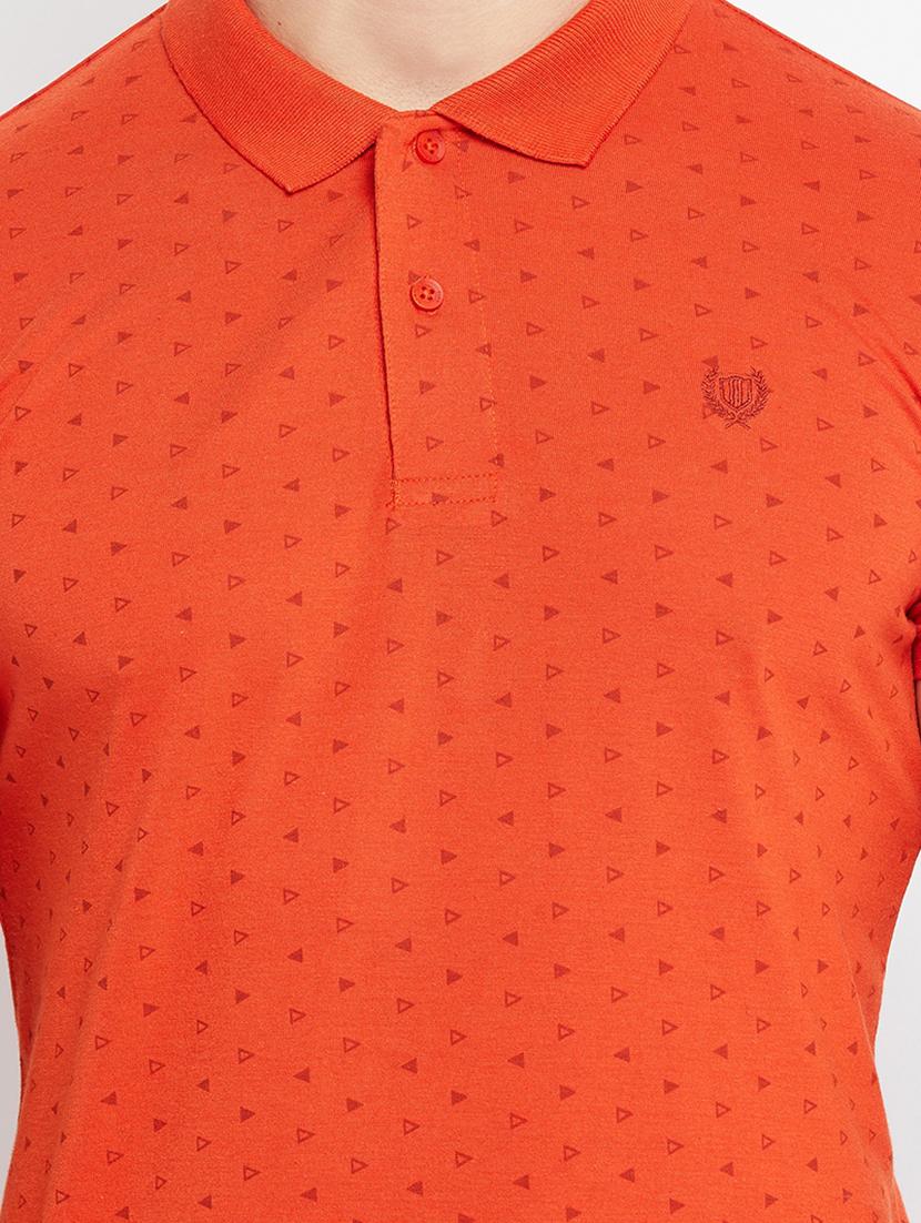 orange printed polo t-shirt - 18312081 - Standard Image - 3